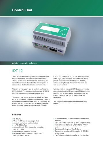 Control Unit IDT 12 - primion Technology AG