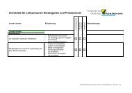 Checkliste für Lehrpersonen Kindergarten und Primarschule