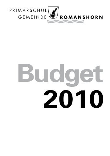 Budget in pdf-Format - Primarschulgemeinde Romanshorn