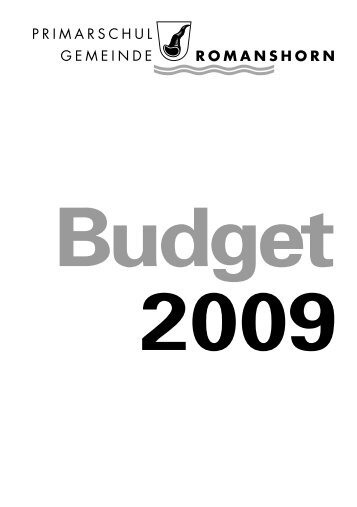 Budget 2009 - Primarschulgemeinde Romanshorn