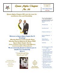 Queen Alpha Chapter No. 93 - Prince Hall Grand Masonic Lodge of ...