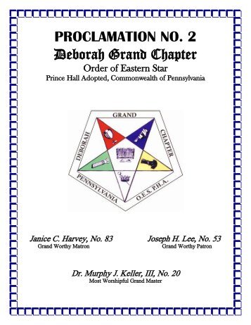 PROCLAMATION NO. 2 Deborah Grand Chapter - Prince Hall ...