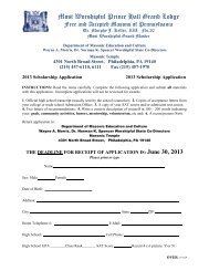 Scholarship Info - Prince Hall Grand Masonic Lodge of Pennsylvania