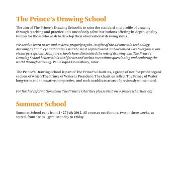 Summer School brochure - The Prince's Drawing School