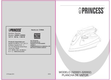 MODELO (320001-320002) PLANCHA DE VAPOR - Princess