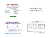 Path Constraints and Numerical Optimization - Princeton University