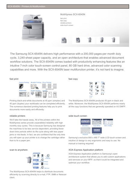 Samsung SCX-6545N Brochure - Printerbase