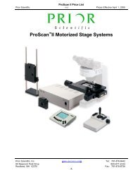 ProScanTMII Motorized Stage Systems - Prior Scientific, Inc.