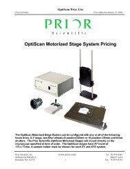 OptiScan Motorized Stage System Pricing - Prior Scientific, Inc.