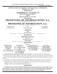 PROMOTORA DE INFORMACIONES, S.A. PROMOTER OF ... - Prisa