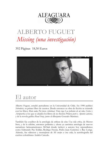 ALBERTO FUGUET Missing (una investigaciÃ³n) El ... - Prisa Ediciones