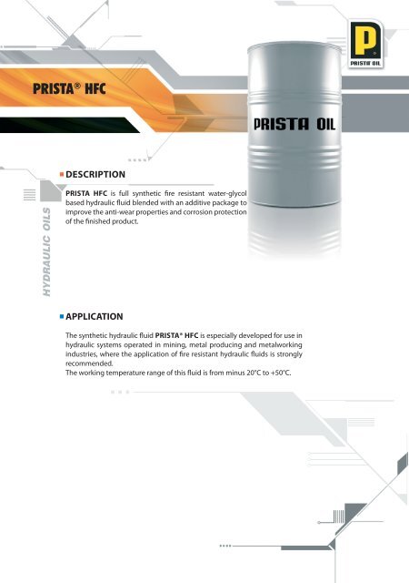 PRISTAÂ® HFC - Prista Oil