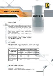 Technical information about the product