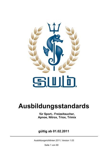 S.U.B. Ausbildungsordnung CMAS 1-4*, Apnoe ... - Pritz Tauchsport