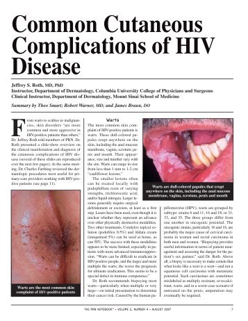 Common Cutaneous Complications of HIV Disease