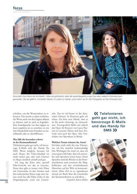 â¢ Anna Bernardi: hÃ¶rbehinderte Architektin - Pro Audito Schweiz