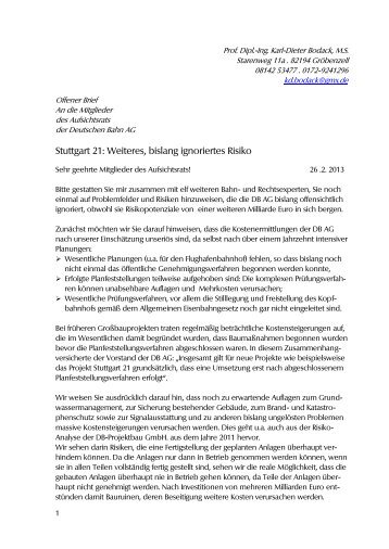 Offener Brief vom 26.2.2013 (pdf) - PRO BAHN Baden-Württemberg