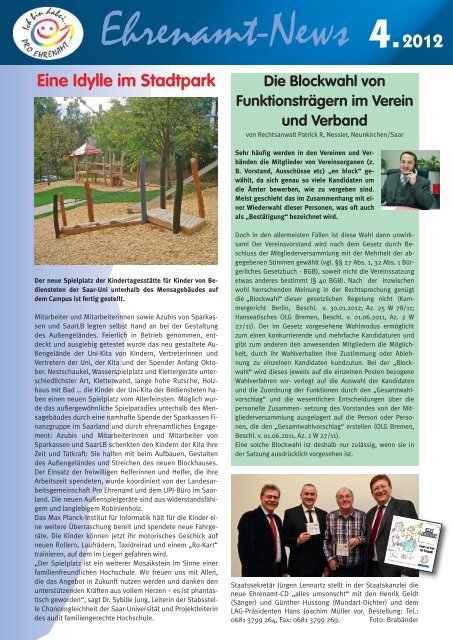 Ehrenamt-News 4-2012 - LAG Pro Ehrenamt