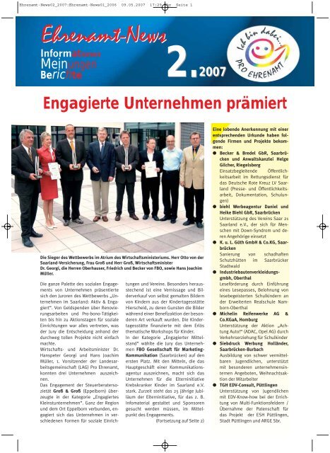 Ehrenamt-News - LAG Pro Ehrenamt