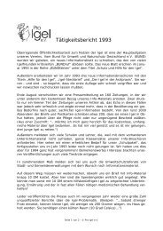 TÃ¤tigkeitsbericht 1993 - Pro Igel