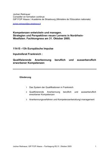 Vortrag Jochen Reitnauer, Kompetenzen ... - Pro Qualifizierung