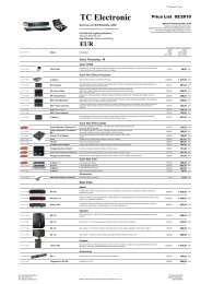 TC Electronic Price List 02/2010 - Musicworld.bg