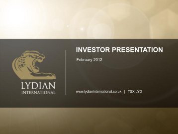 INVESTOR PRESENTATION - Proactive Investors