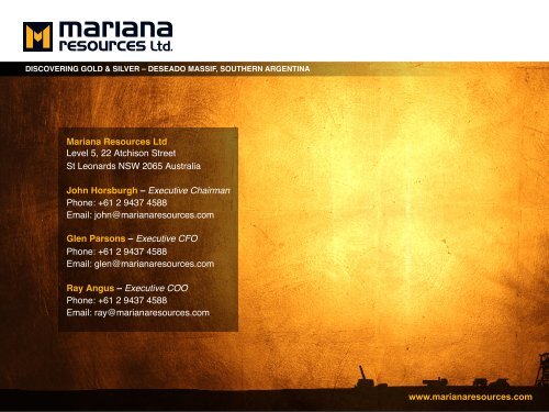 Mariana Resources Investor Presentation- 20th June 2012