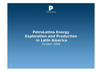 Petro Latina - Proactive Investors