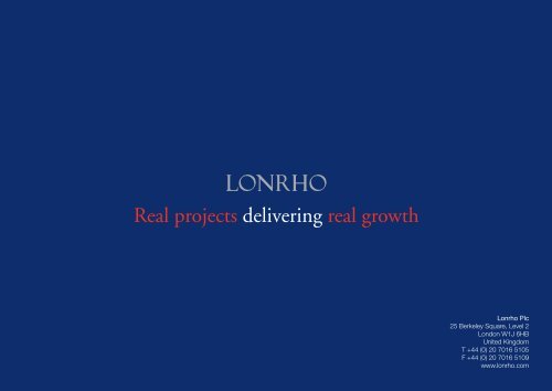 Lonrho One2One Investor Presentation - 28th September 2011