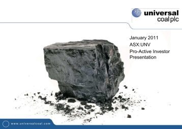 Universal Coal - One2One Presentation - 13th January 2011