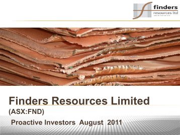Finders Resources One2One Investor Presentation