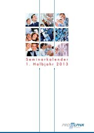 Seminarkalender 1. Halbjahr 2013 - proALPHA