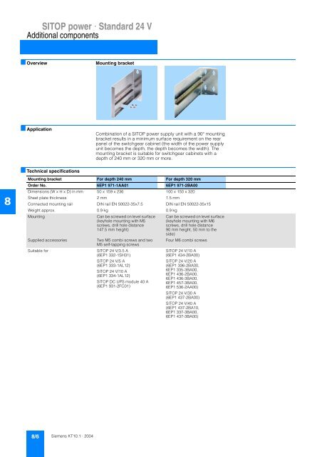 Power supplies SITOP power LOGO!Power Catalog K T 10.1 2004