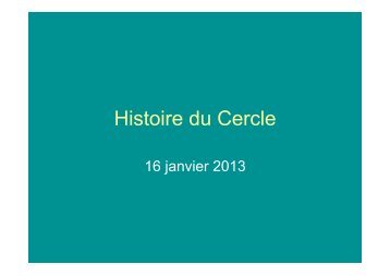 Histoire du Cercle