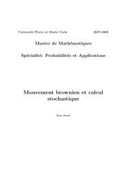 Mouvement brownien et calcul stochastique - UniversitÃ© Pierre et ...