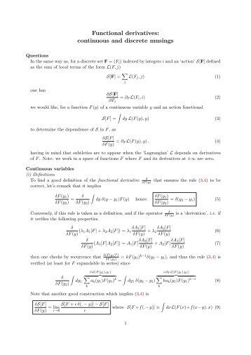 Pdf on functional derivatives.