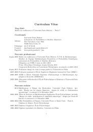 Curriculum Vitae - Laboratoire de Probabilités et Modèles Aléatoires ...