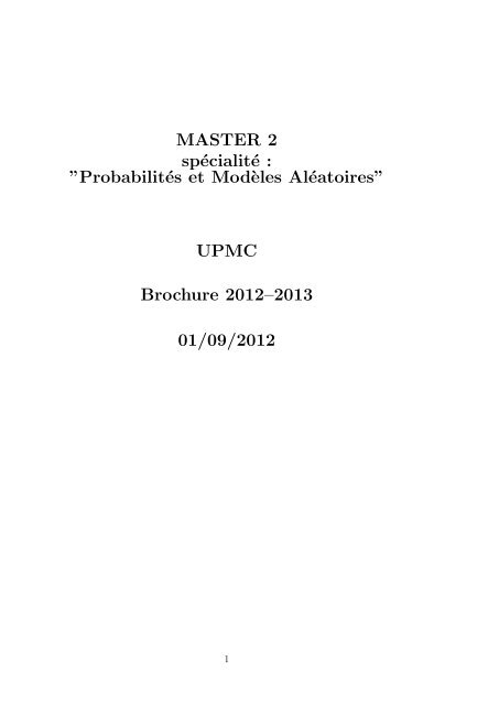 Brochure - Laboratoire de ProbabilitÃ©s et ModÃ¨les AlÃ©atoires ...