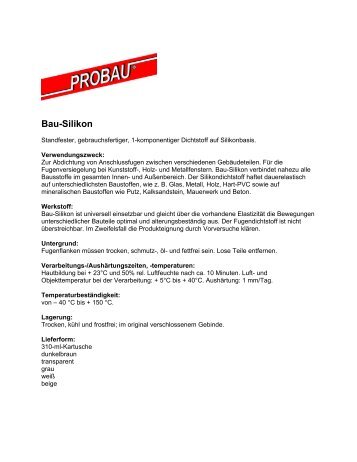 Bau-Silikon - Probau Baustoffe