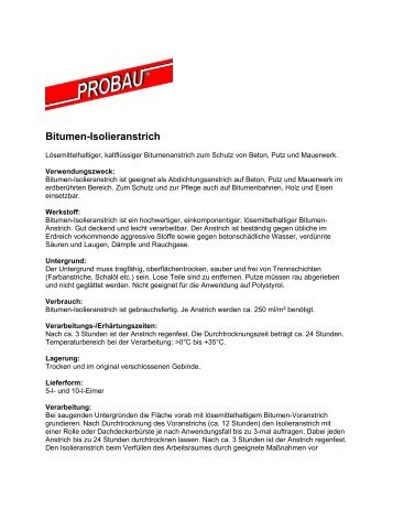 Bitumen-Isolieranstrich