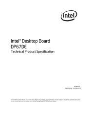 IntelÂ® Desktop Board DP67DE Technical Product Specification