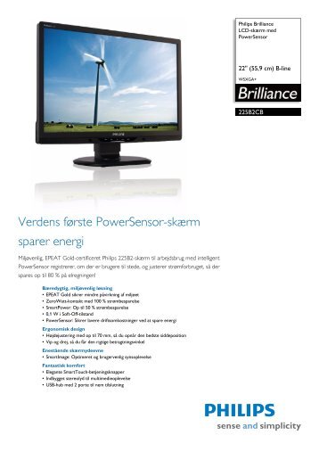 225B2CB/00 Philips LCD-skÃ¦rm med PowerSensor - PROconsult ...