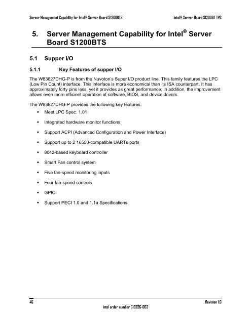 Intel Server Board S1200BT - PROconsult Data A/S