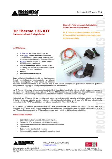 IP Thermo 126 KIT - Procontrol Electronics Kft.