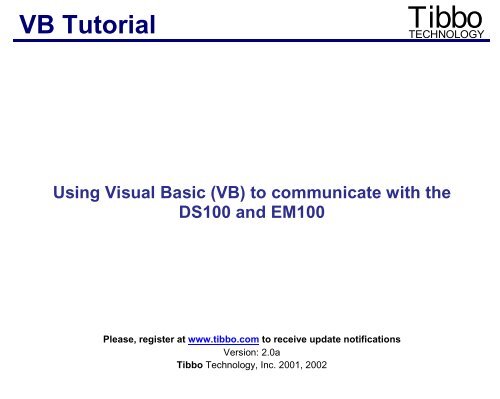 VB Tutorial - TIBBO Technology