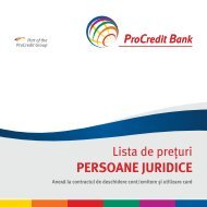 Lista de preţuri persoane juridice - ProCredit Bank