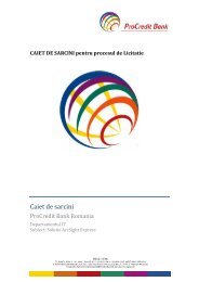 Caiet de sarcini - ProCredit Bank