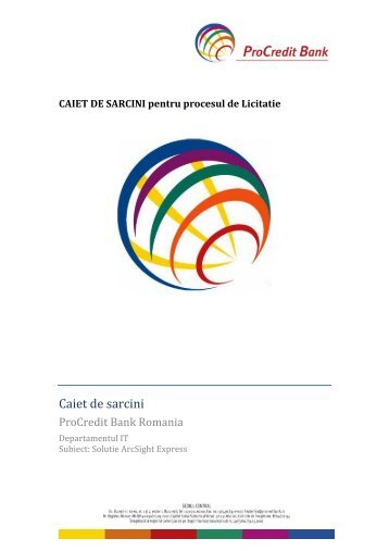 Caiet de sarcini - ProCredit Bank
