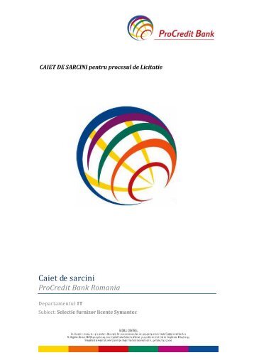 Caiet de sarcini - ProCredit Bank